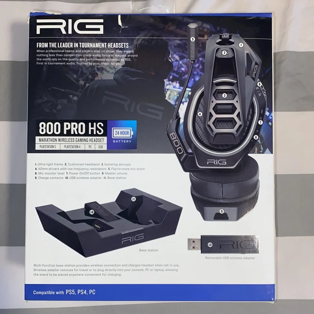 RIG - 800 Pro HS Wireless Headset and Base Station for PS4,PS5,PC